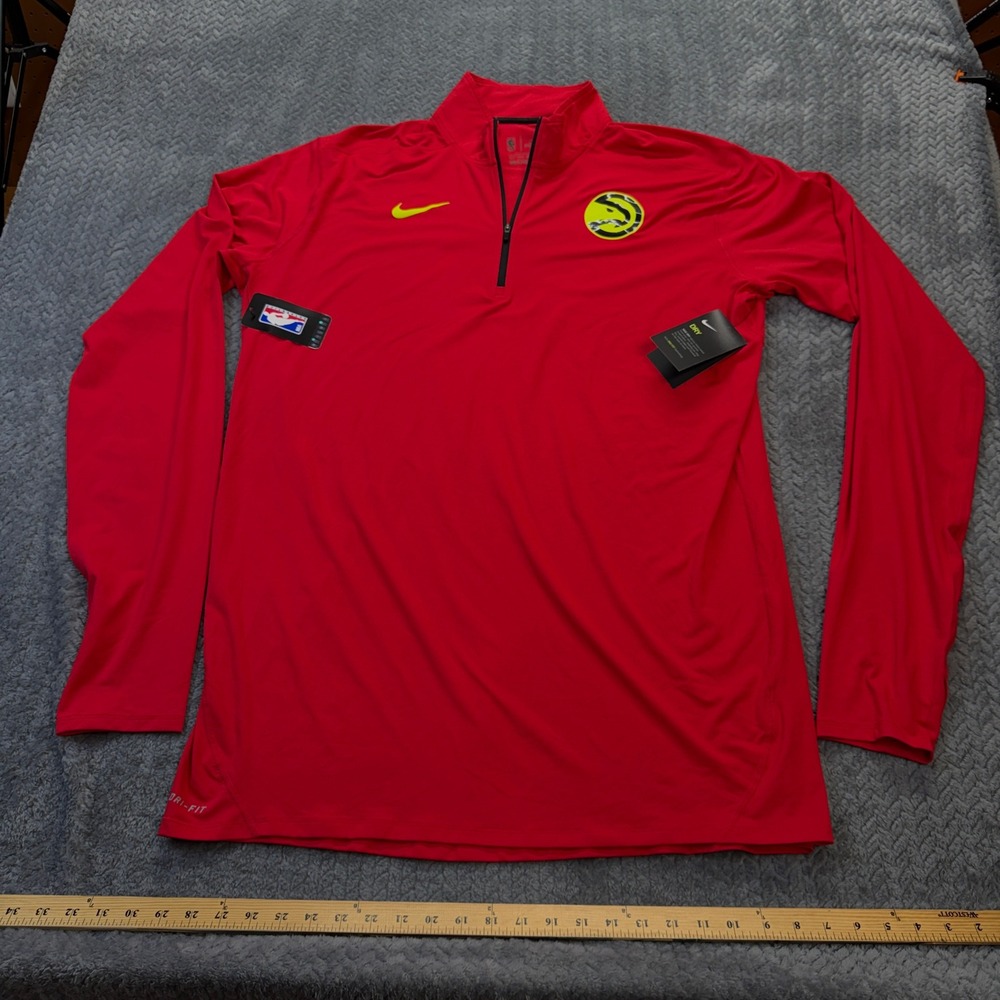 NWT Nike NBA Atlanta Hawks Quarter Zip Men XXLT Red Dri-FIT Performance Pullover